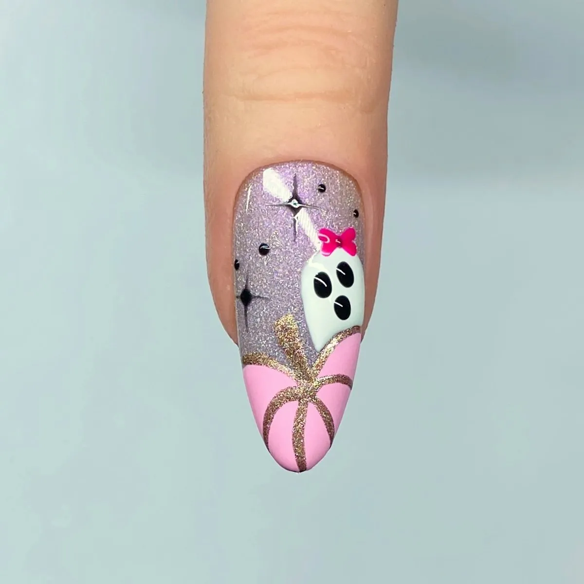 Create a Spooky Ghost Pumpkin Nail Design