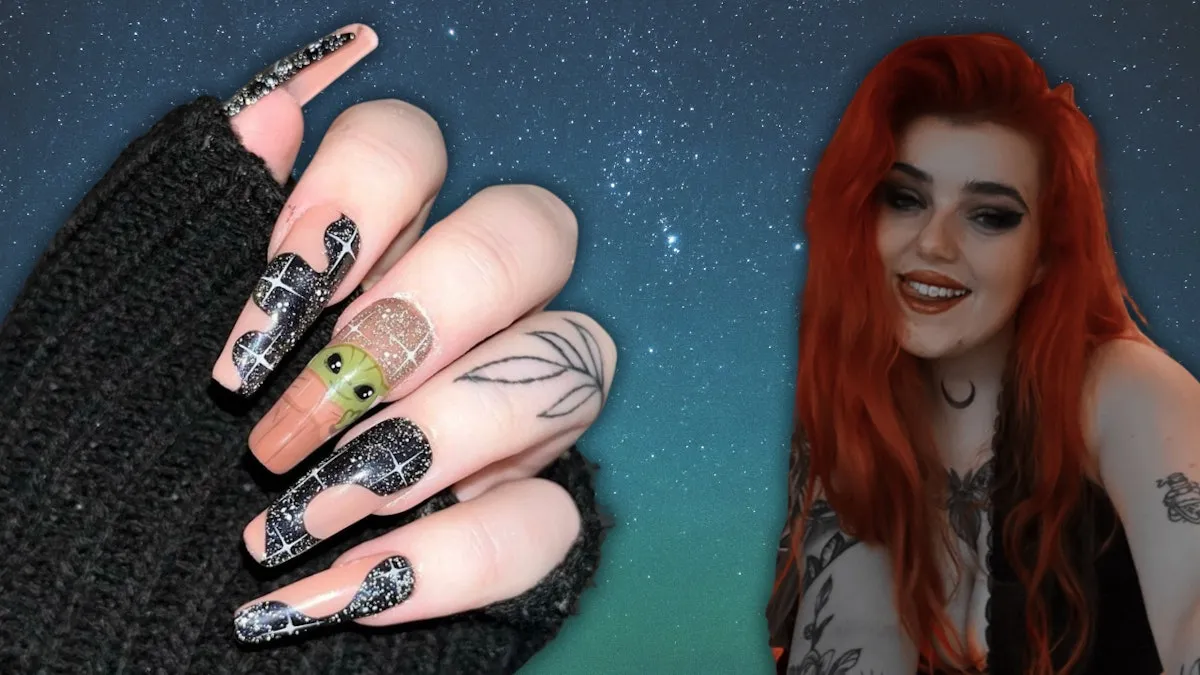 Grogu Star Wars Nail Tutorial