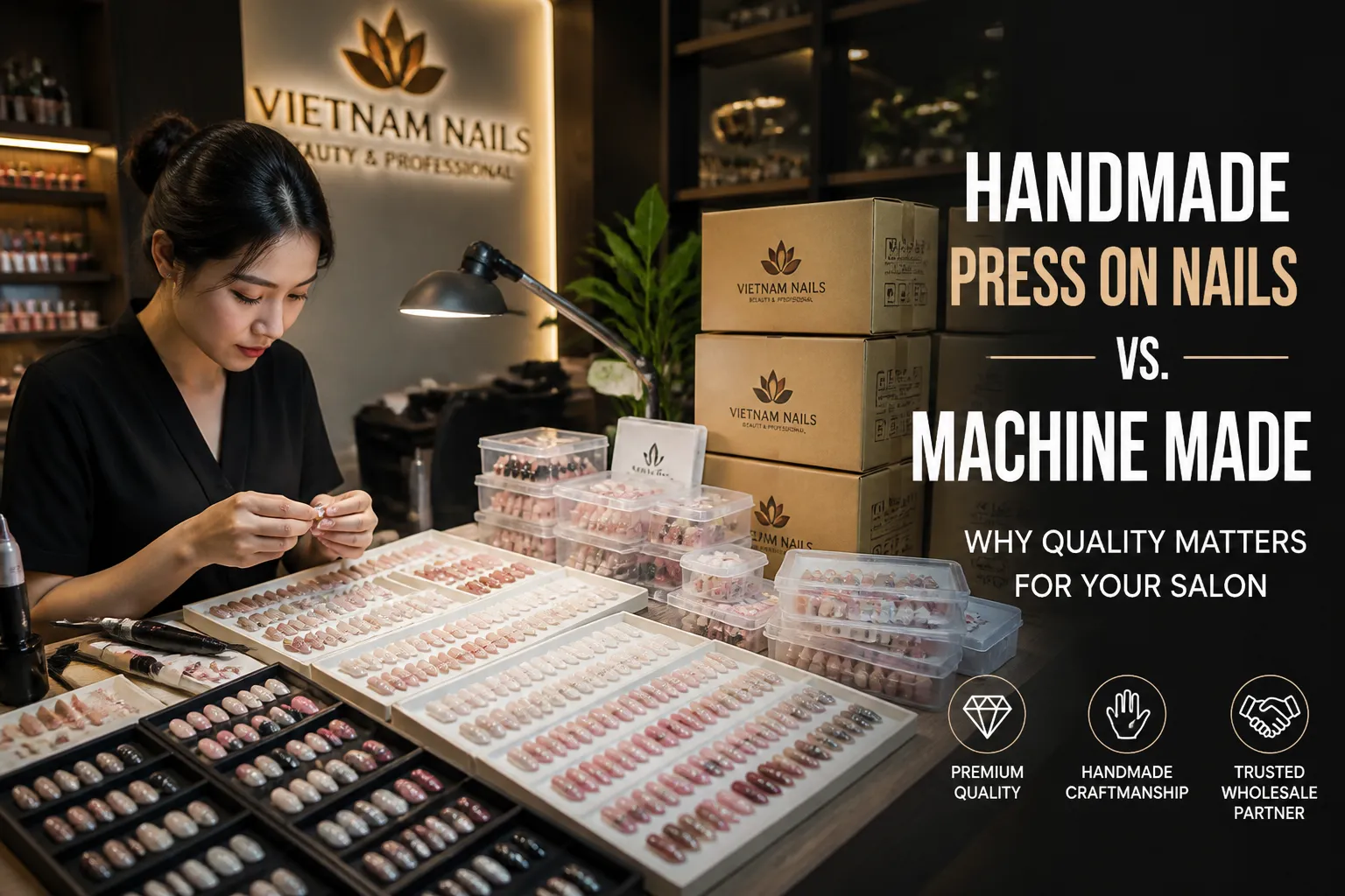 Handmade Press On Nails vs. Machine Made: Why Quality Matters for Your Salon