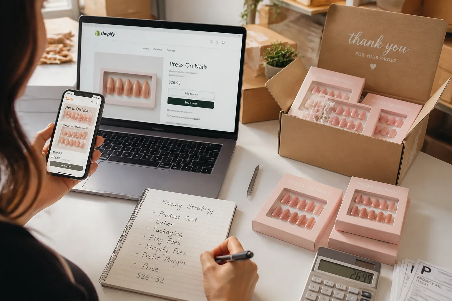 How to Price Press On Nails for Etsy and Shopify