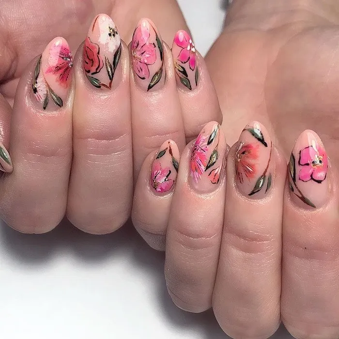 Summer Floral Nail Designs by Readers