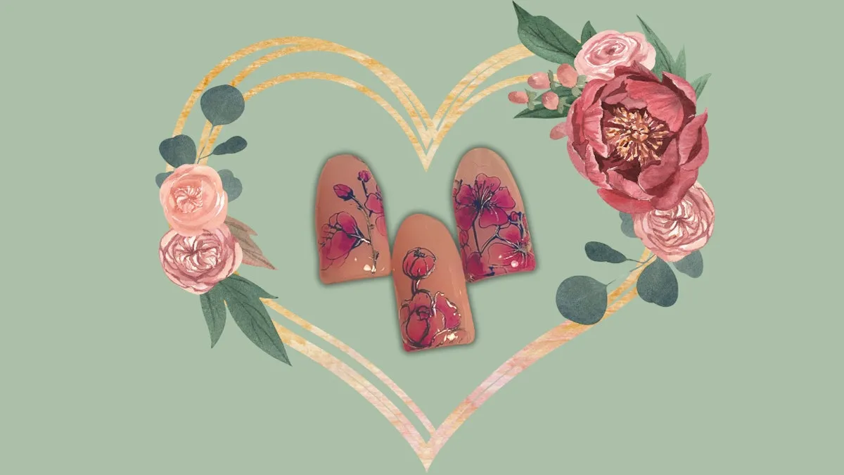 Wedding Watercolor Nail Design Tutorial