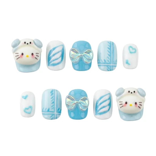Press-on Nails Wholesale $7.90 Aqua Whimsy by Yabe Vietnam