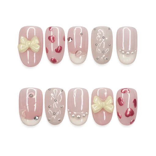 Press-on Nails Wholesale $7.90 Blushing Bows by Yabe Vietnam