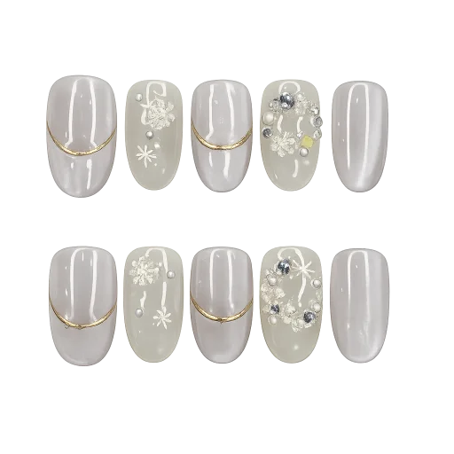 Press-on Nails Wholesale $7.90 Elegant Bloom by Yabe Vietnam