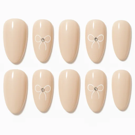 Press-on Nails Wholesale $6.90 Elegant Bow by Yabe Vietnam