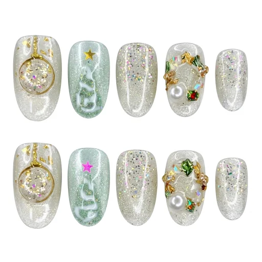 Press-on Nails Wholesale $7.90 Festive Sparkle by Yabe Vietnam
