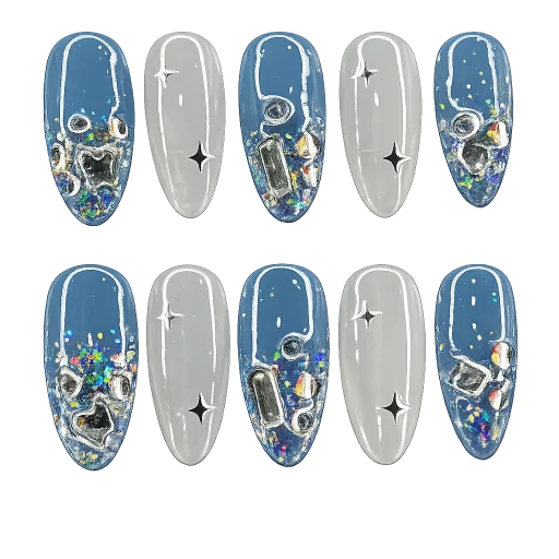Press-on Nails Wholesale $7.90 Galaxy Glitz by Yabe Vietnam
