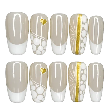 Press-on Nails Wholesale $7.90 Gilded Whispers by Yabe Vietnam