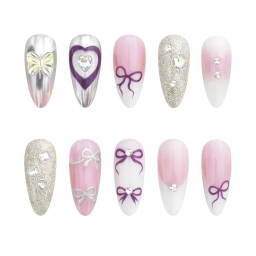 Press-on Nails Wholesale $7.90 Glamour Charm by Yabe Vietnam