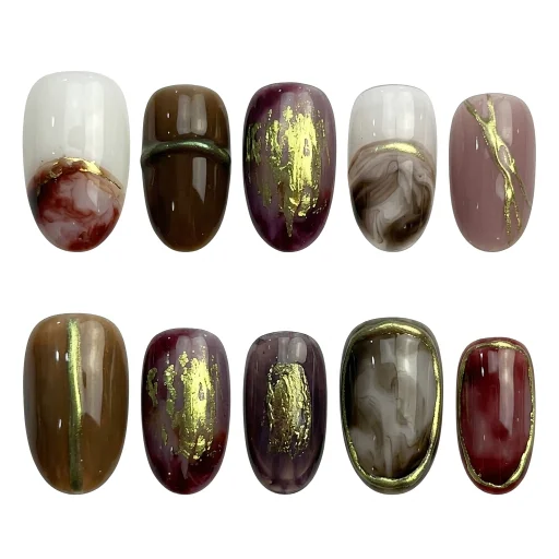 Press-on Nails Wholesale $7.90 Gold Mirage by Yabe Vietnam