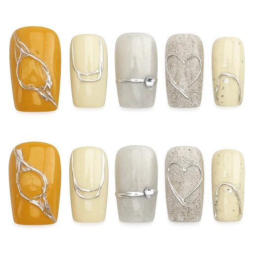Press-on Nails Wholesale $7.90 Golden Elegance by Yabe Vietnam