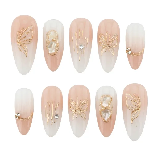Press-on Nails Wholesale $7.90 Ivory Wings by Yabe Vietnam