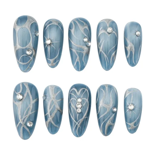 Press-on Nails Wholesale $7.90 Mystic Blue by Yabe Vietnam