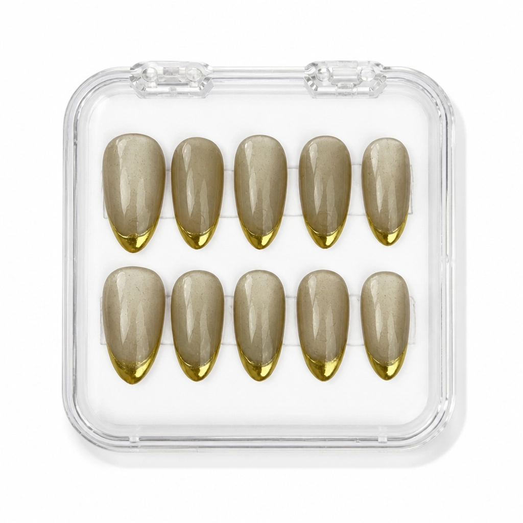Press-on Nails Wholesale $6.90 Golden Stiletto Luxe by Yabe Vietnam