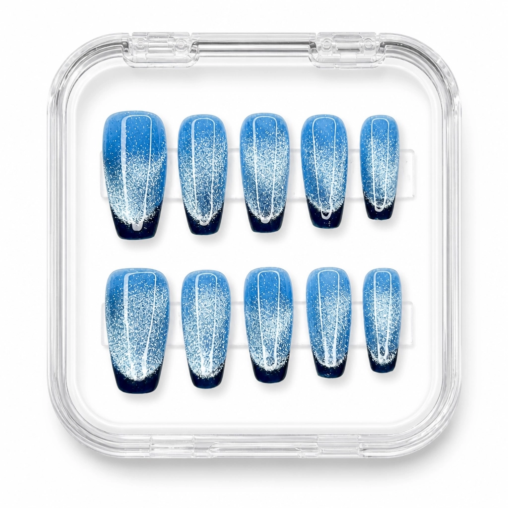 Press-on Nails Wholesale $6.90 Azure Gradient Glam by Yabe Vietnam
