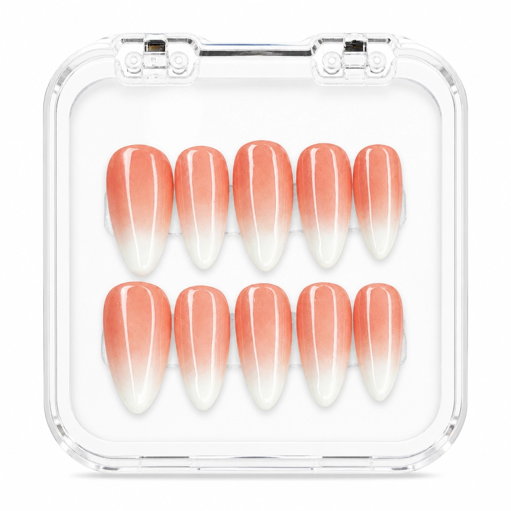 Press-on Nails Wholesale $6.90 Coral Ombré Elegance by Yabe Vietnam