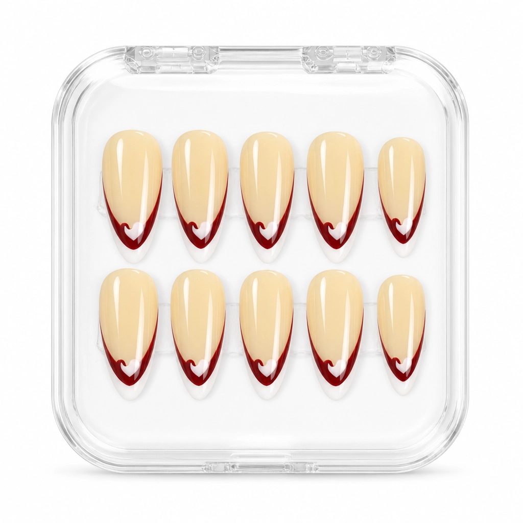 Press-on Nails Wholesale $6.90 Crimson Champagne Chic by Yabe Vietnam