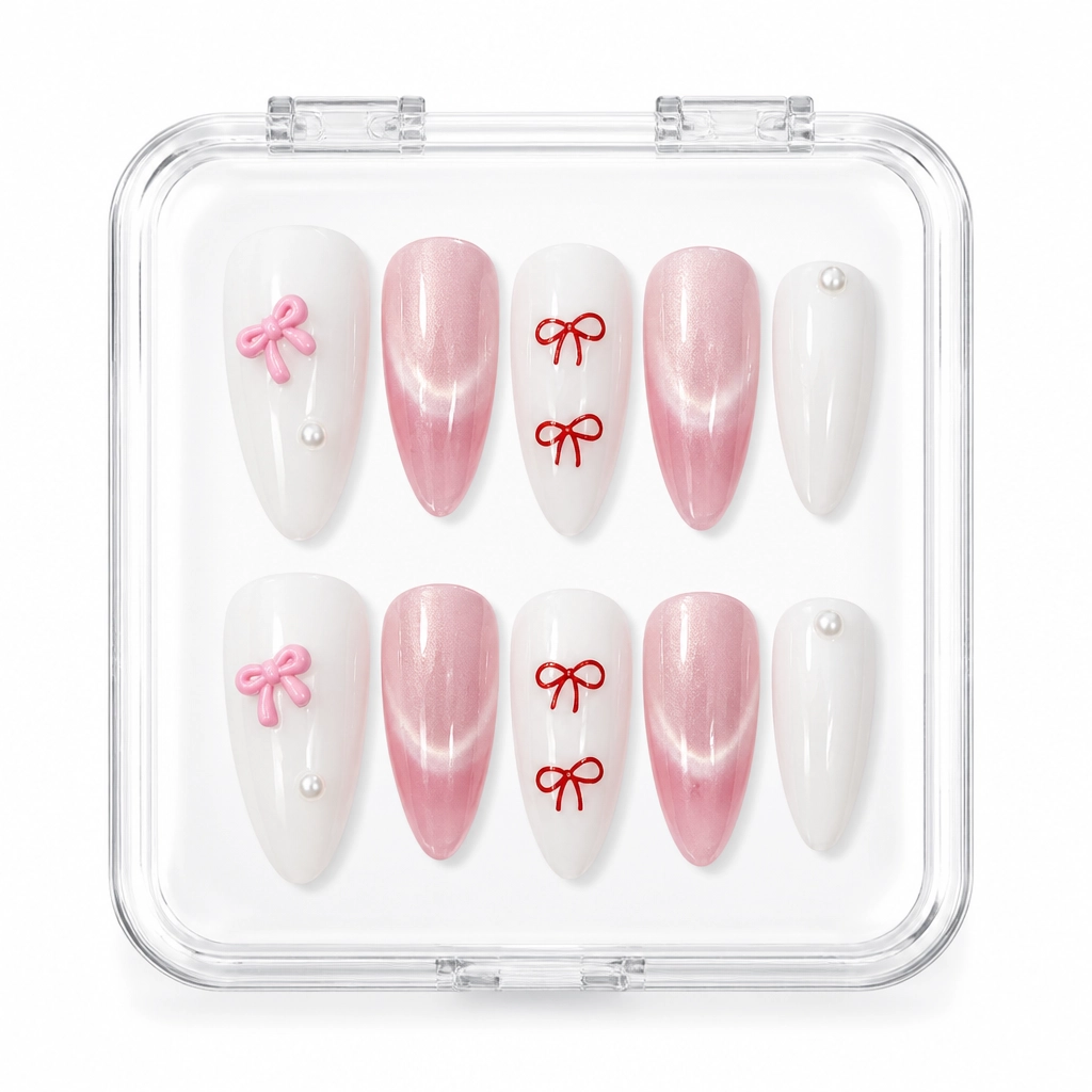 Press-on Nails Wholesale $6.90 Charming Bows by Yabe Vietnam