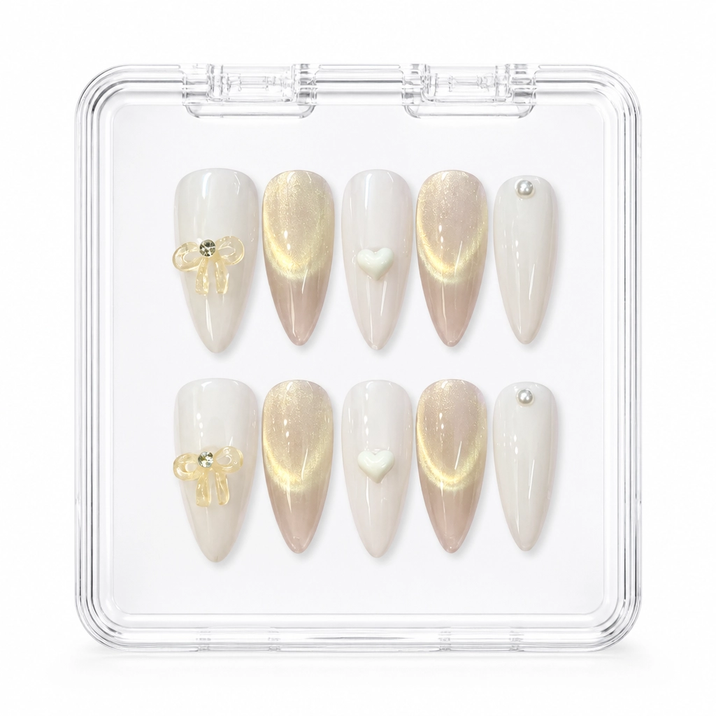 Press-on Nails Wholesale $6.90 Nude Gilded Elegance by Yabe Vietnam