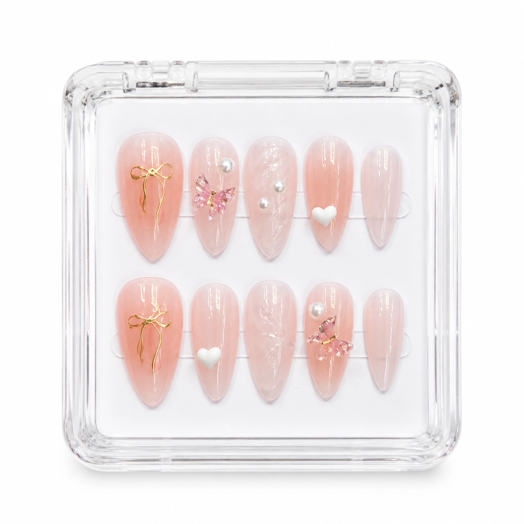 Press-on Nails Wholesale $6.90 Blush Sparkle Elegance by Yabe Vietnam