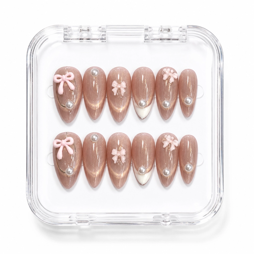 Press-on Nails Wholesale $6.90 Champagne Elegance by Yabe Vietnam
