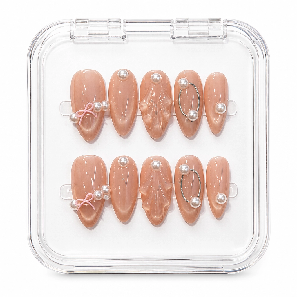 Press-on Nails Wholesale $6.90 Rosé Elegance by Yabe Vietnam