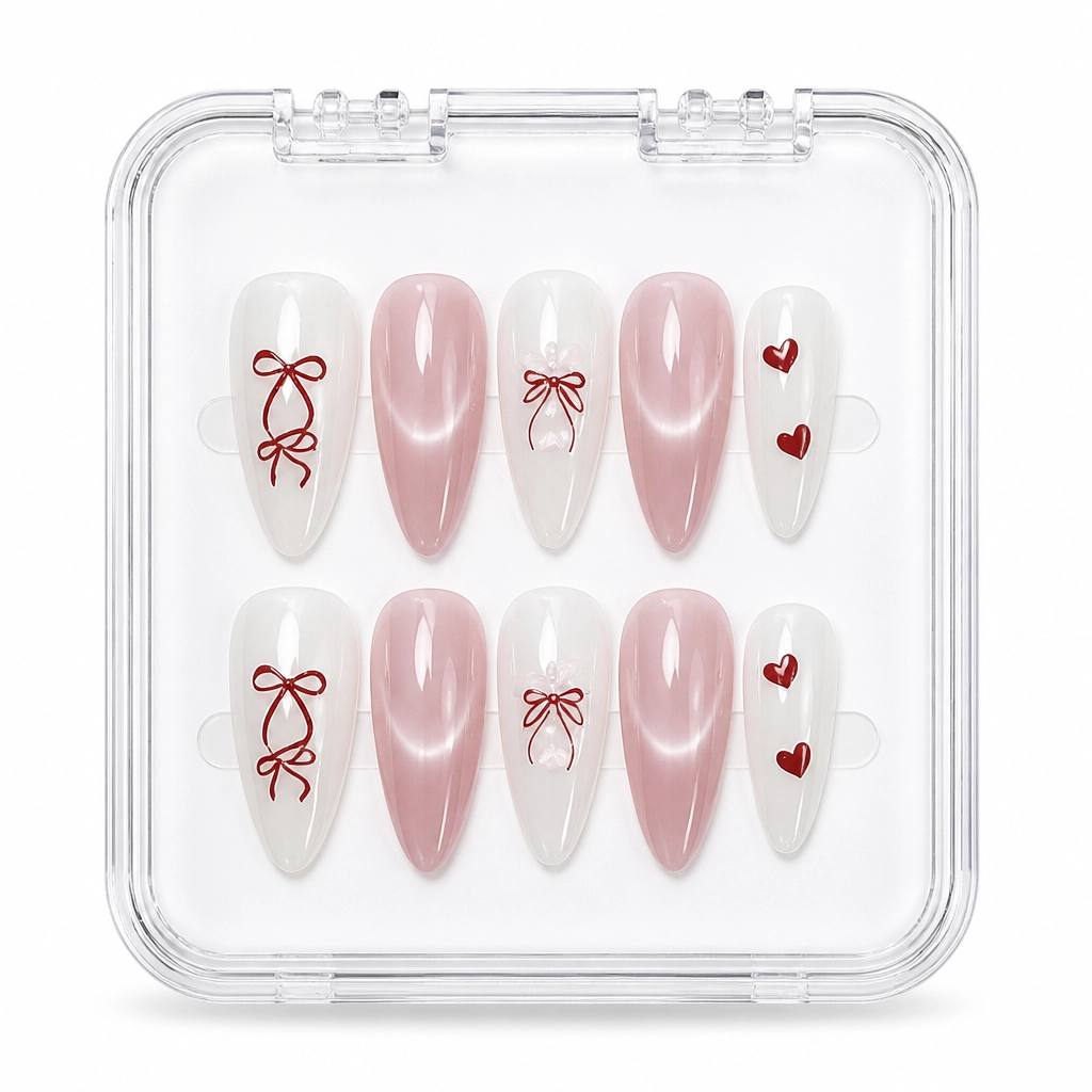 Press-on Nails Wholesale $6.90 Rose Petal Elegance by Yabe Vietnam