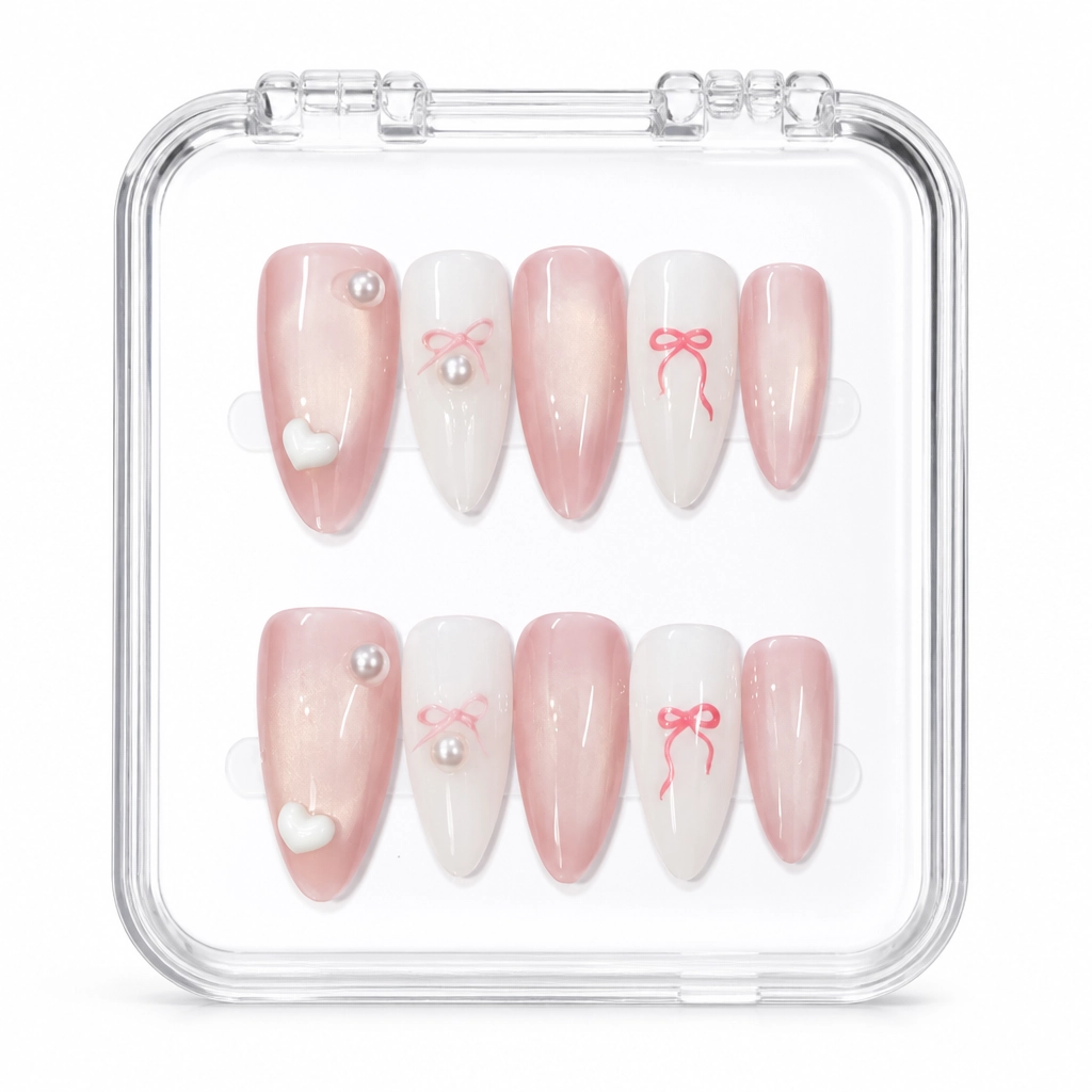 Press-on Nails Wholesale $6.90 Dusty Rose Sparkle by Yabe Vietnam