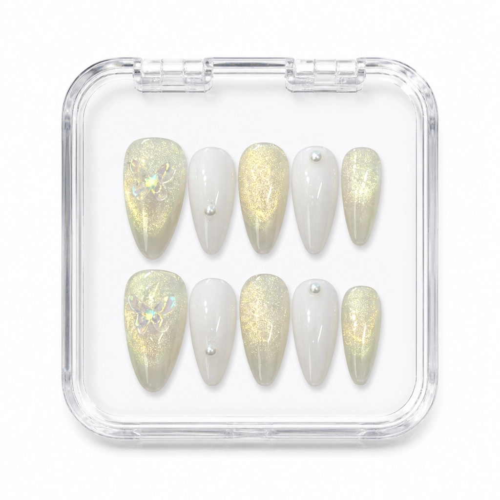 Press-on Nails Wholesale $6.90 Champagne Glimmer by Yabe Vietnam