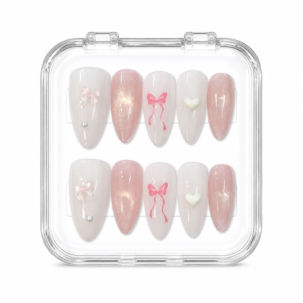 Press-on Nails Wholesale $6.90 Velvet Bow Glam by Yabe Vietnam