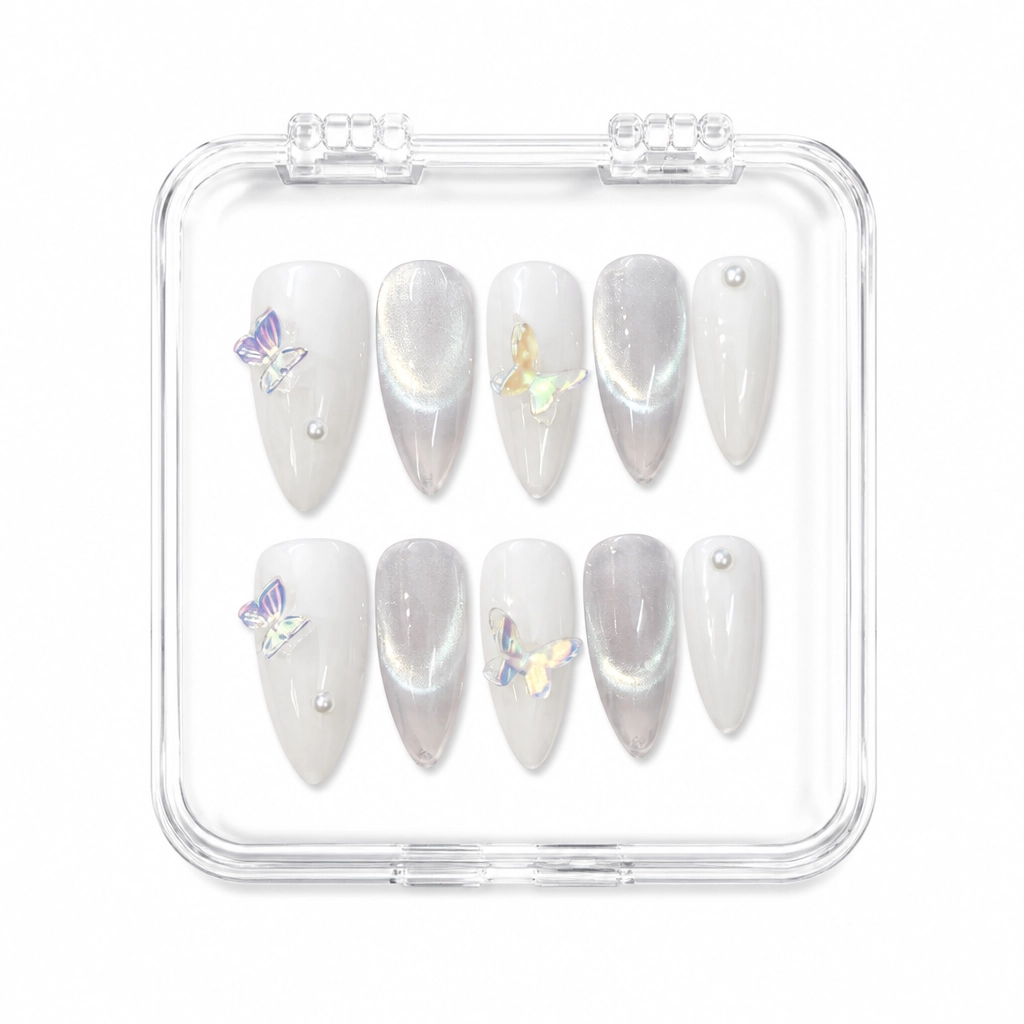 Press-on Nails Wholesale $6.90 Opalescent Geometry by Yabe Vietnam