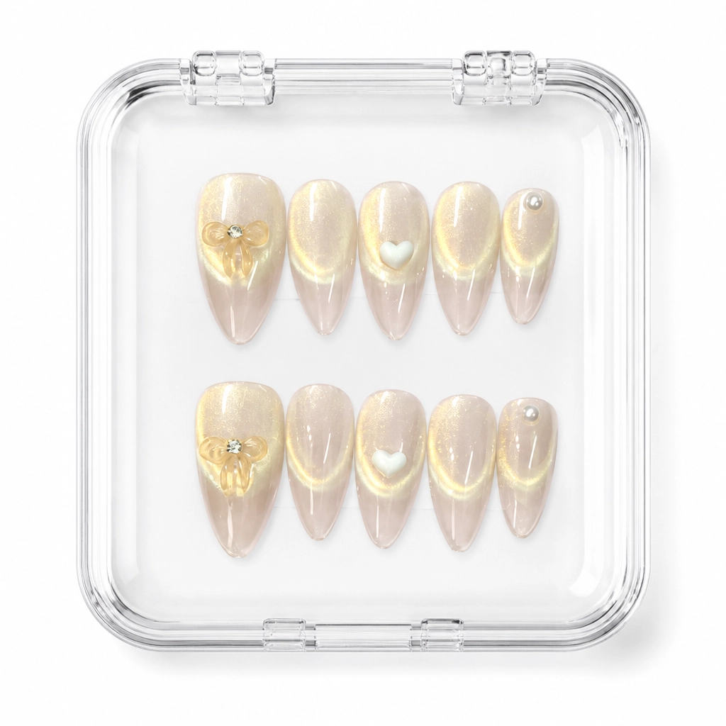 Press-on Nails Wholesale $6.90 Champagne Elegance by Yabe Vietnam