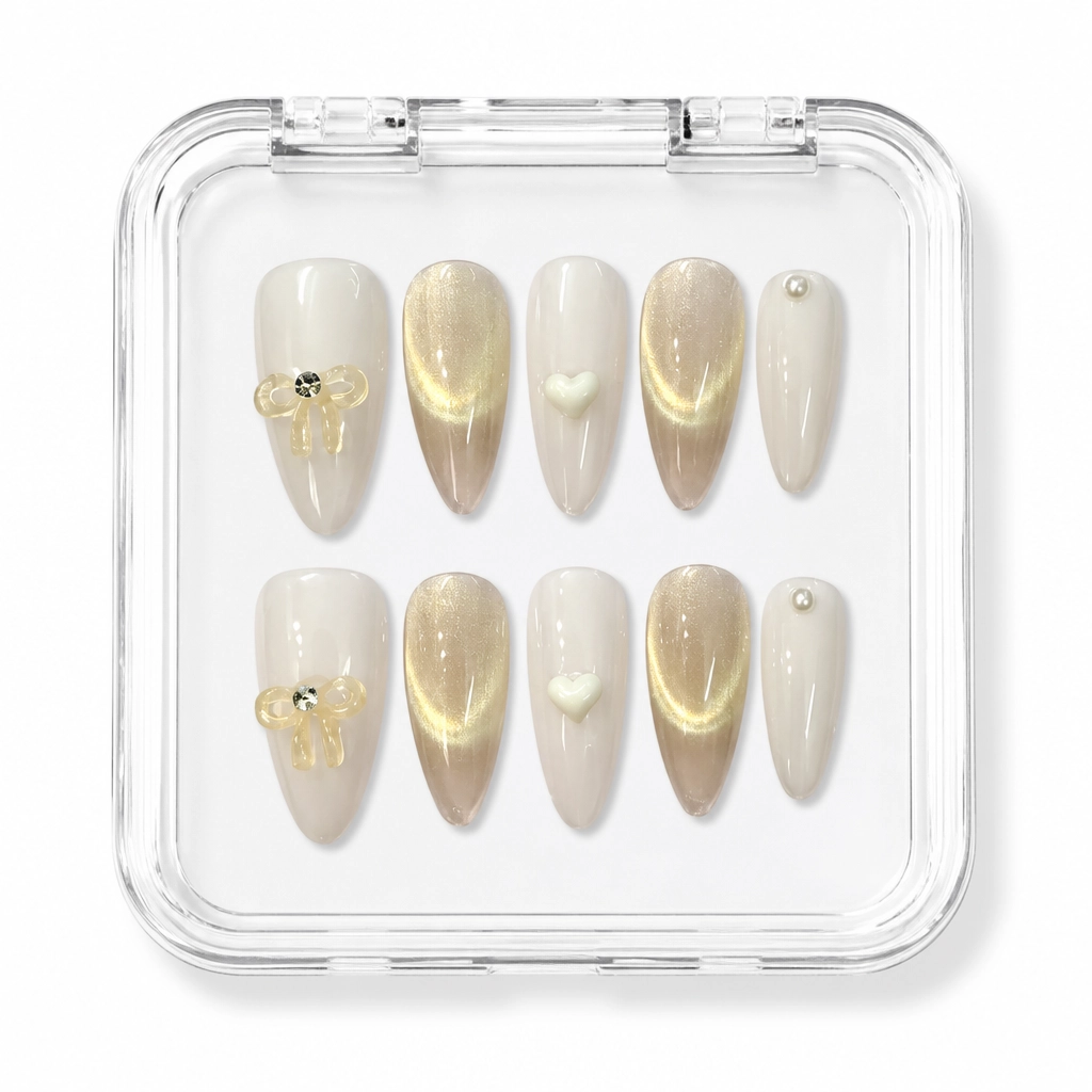 Press-on Nails Wholesale $6.90 Velvet Golden Elegance by Yabe Vietnam