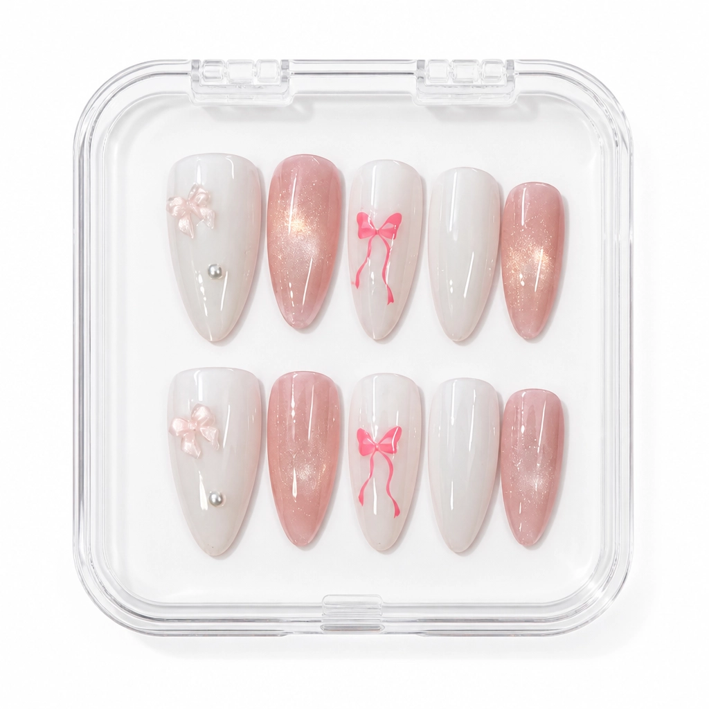 Press-on Nails Wholesale $6.90 Chic Bow Bliss by Yabe Vietnam