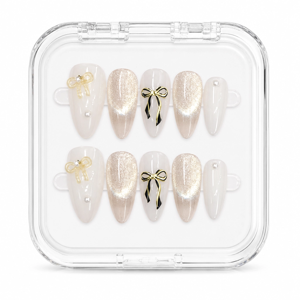 Press-on Nails Wholesale $6.90 Ethereal Bow Elegance by Yabe Vietnam