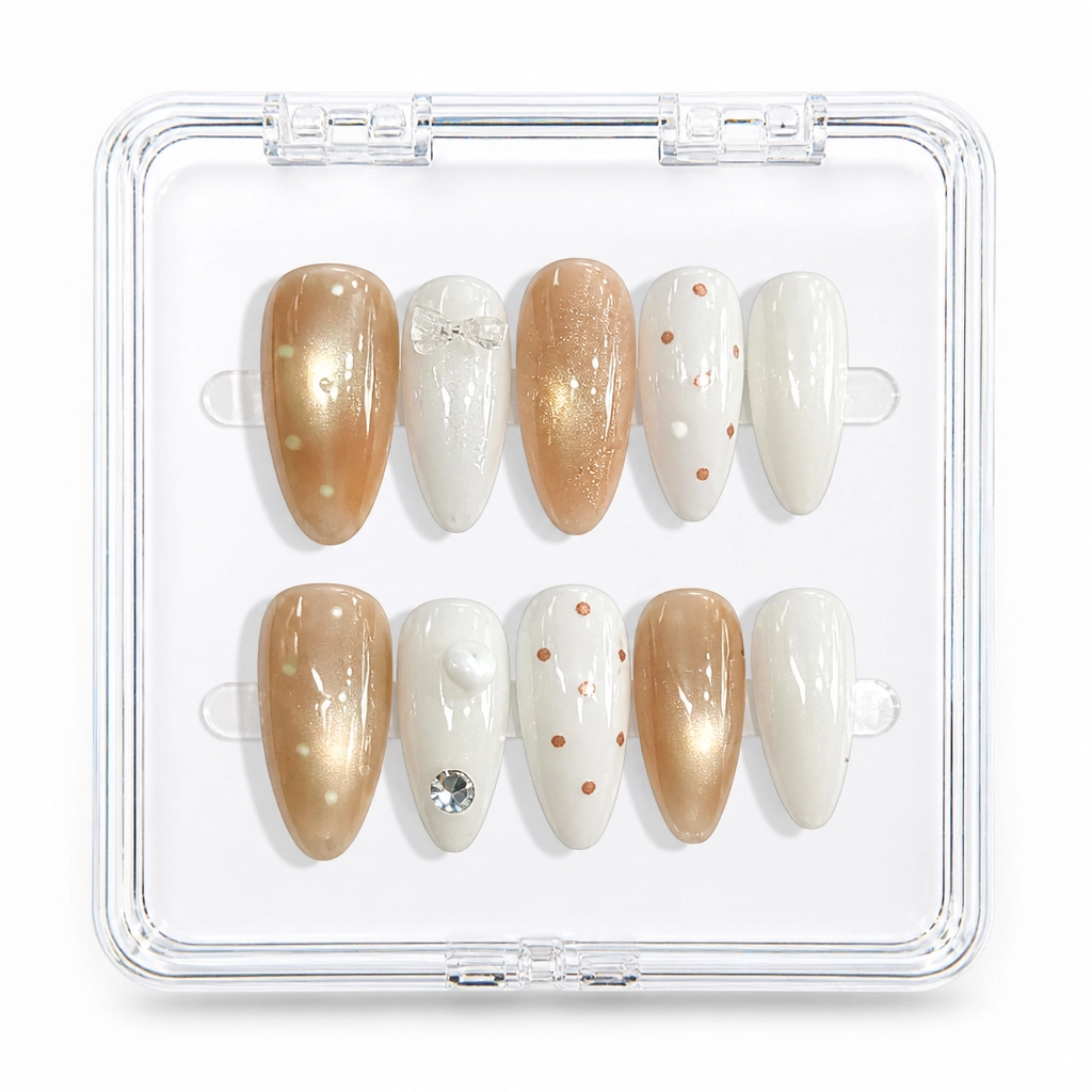Press-on Nails Wholesale $6.90 Golden Elegance by Yabe Vietnam