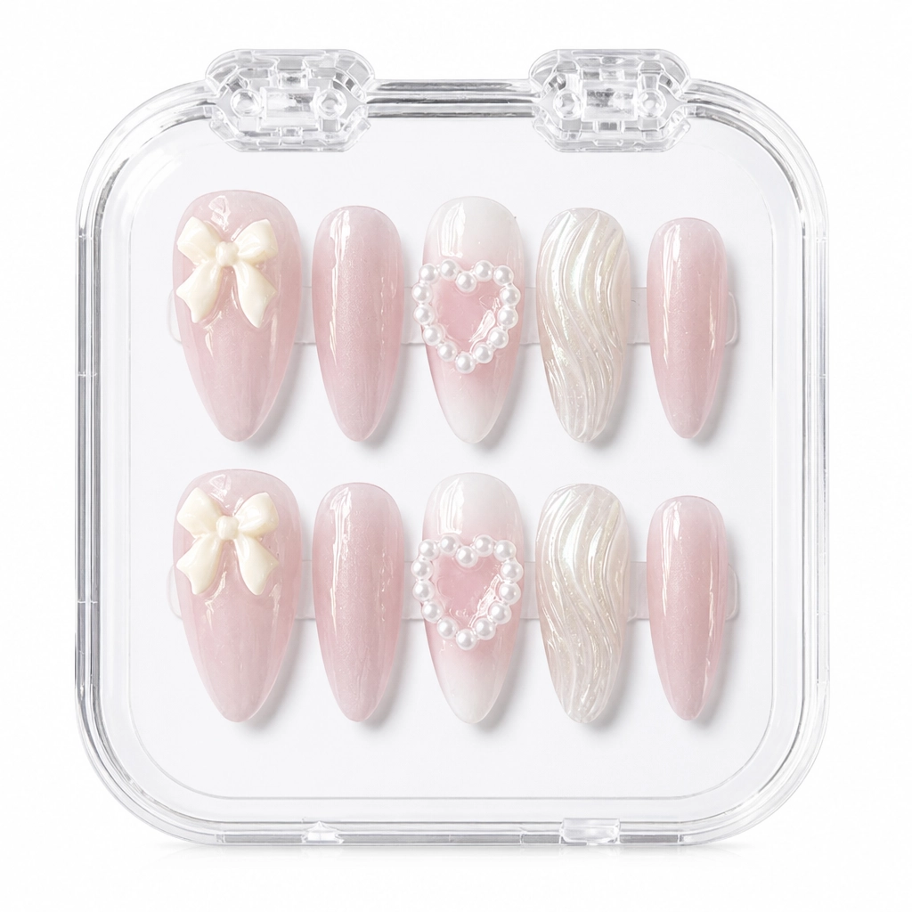 Press-on Nails Wholesale $6.90 Bridal Bow Romance by Yabe Vietnam