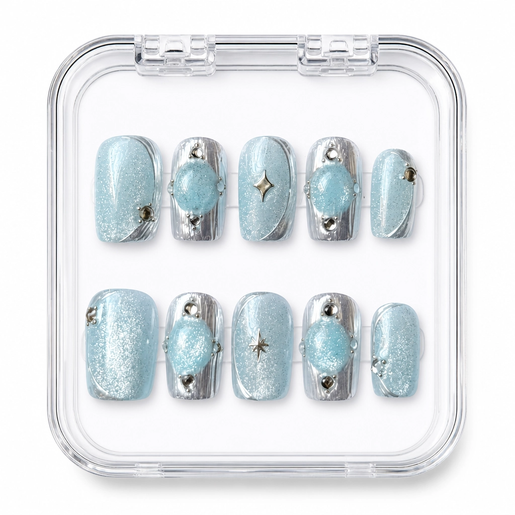 Press-on Nails Wholesale $6.90 Frozen Lagoon by Yabe Vietnam