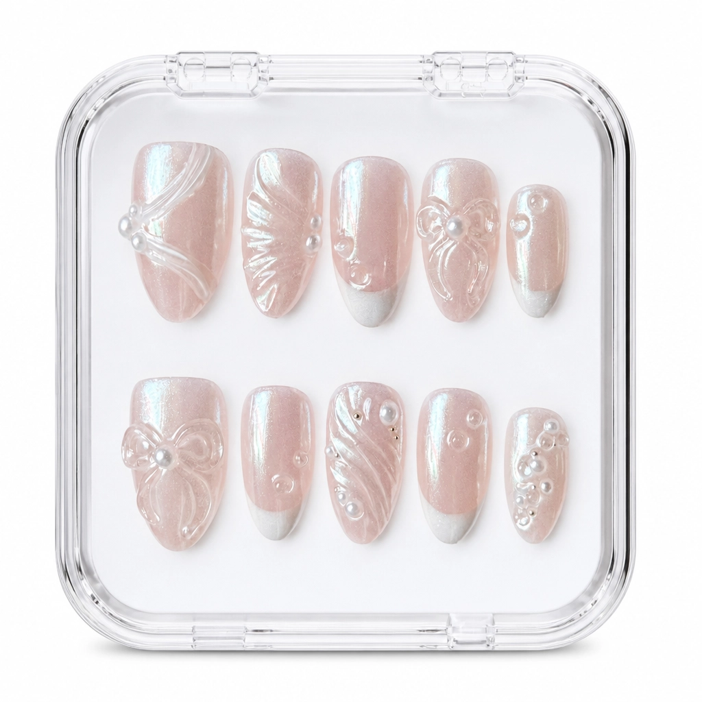 Press-on Nails Wholesale $6.90 Pearl Ribbon Ballet by Yabe Vietnam