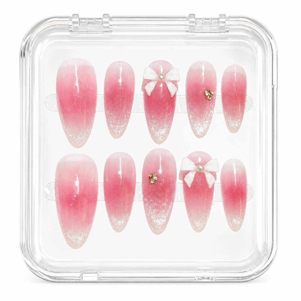 Press-on Nails Wholesale $6.90 Blushing Bow by Yabe Vietnam