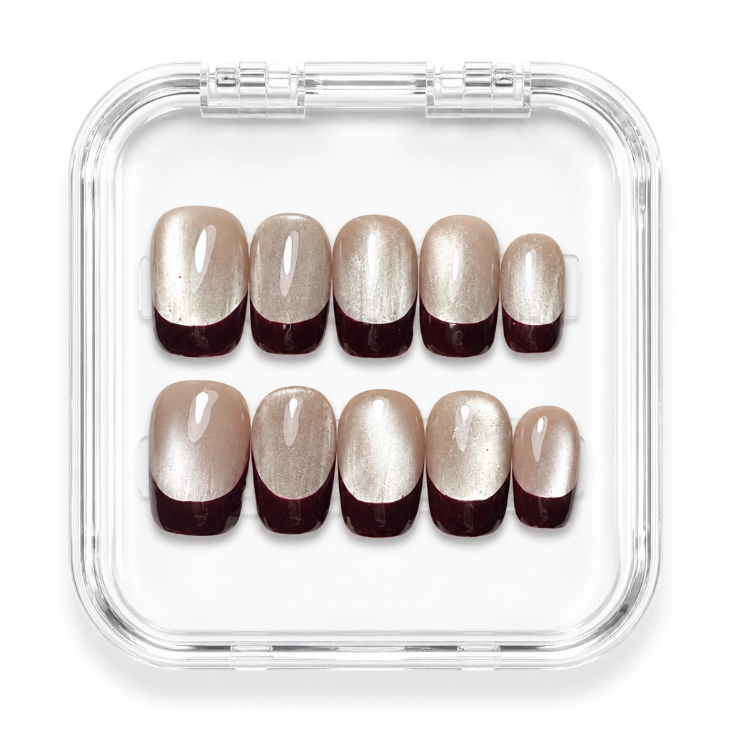 Press-on Nails Wholesale $6.90 Bordeaux Elegance by Yabe Vietnam