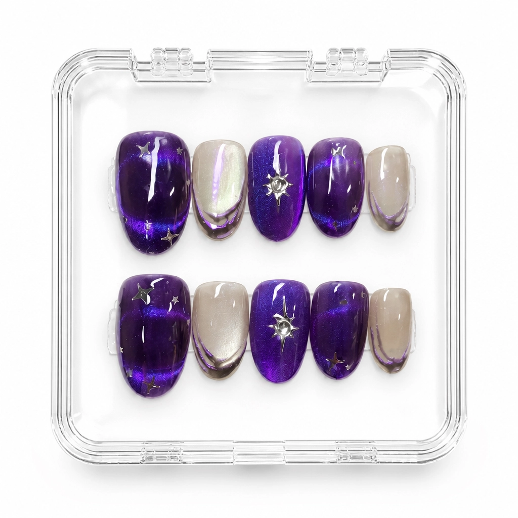 Press-on Nails Wholesale $6.90 Cosmic Violet by Yabe Vietnam