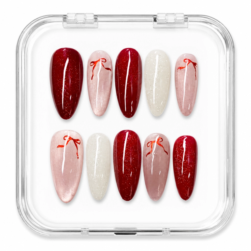 Press-on Nails Wholesale $6.90 Crimson Charm by Yabe Vietnam