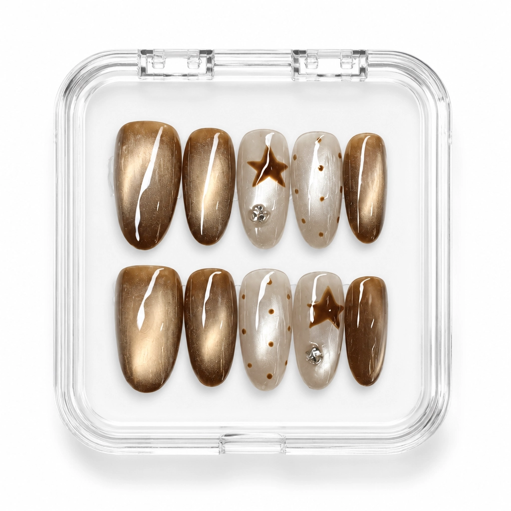 Press-on Nails Wholesale $6.90 Bronze Stardust by Yabe Vietnam