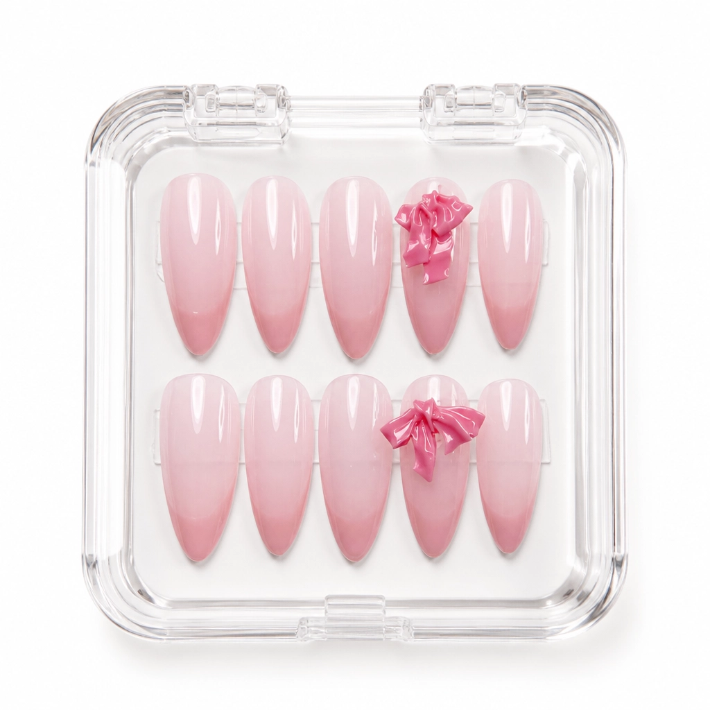 Press-on Nails Wholesale $6.90 Velvet Bow Belle by Yabe Vietnam