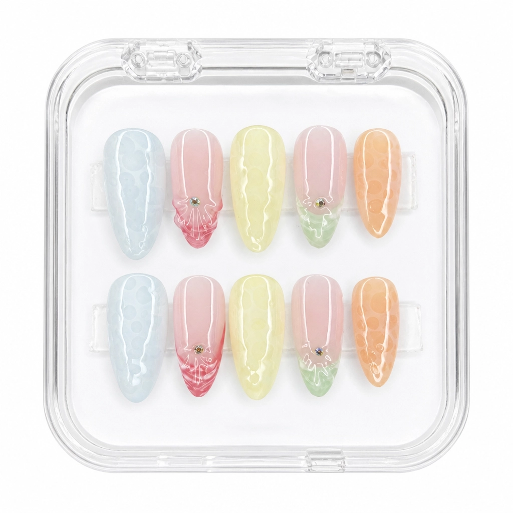 Press-on Nails Wholesale $7.90 Pastel Floral Elegance by Yabe Vietnam