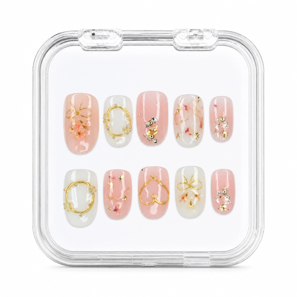 Press-on Nails Wholesale $7.90 Golden Elegance by Yabe Vietnam