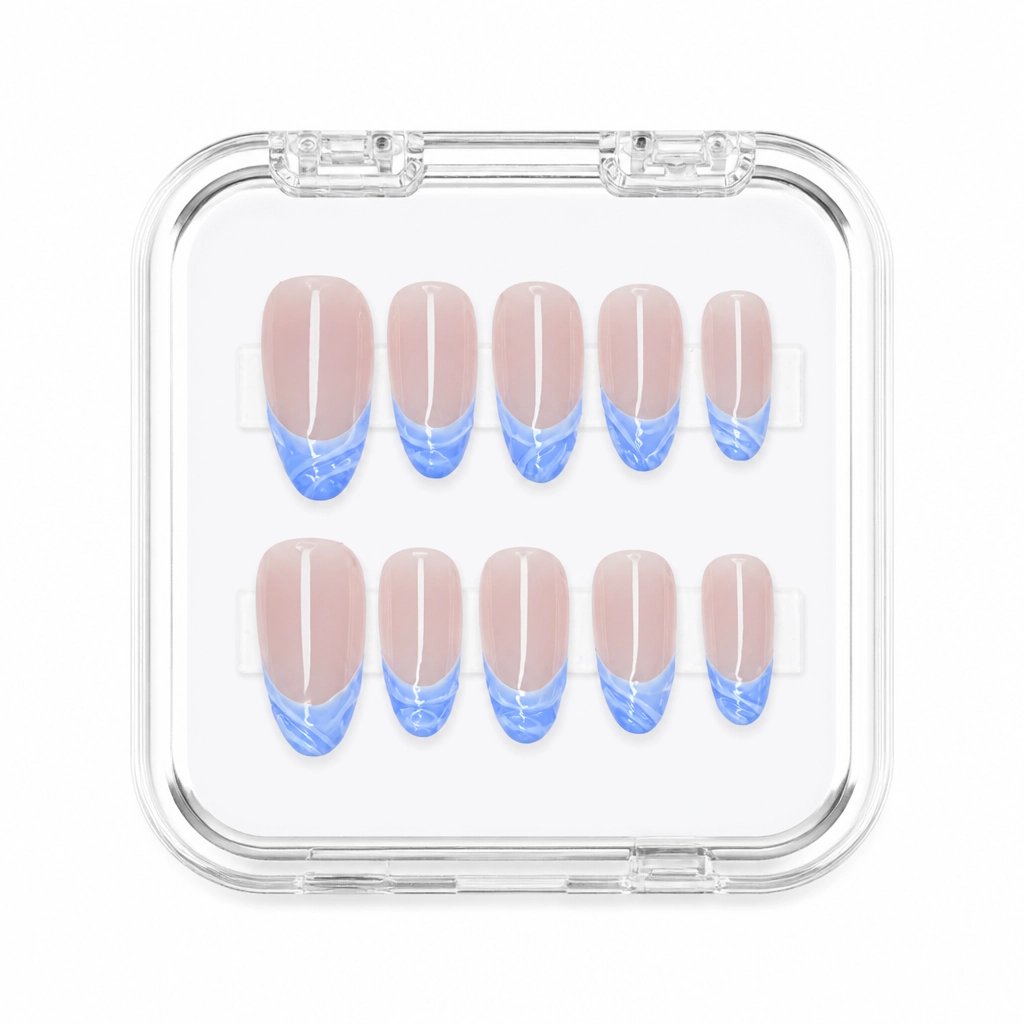 Press-on Nails Wholesale $7.90 Azure Elegance by Yabe Vietnam