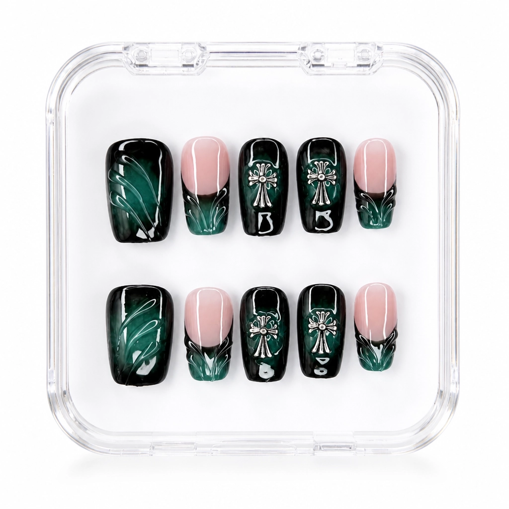 Press-on Nails Wholesale $7.90 Emerald Luxe by Yabe Vietnam